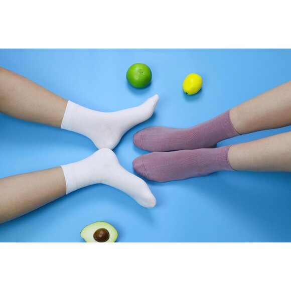 Women Assorted5 Crew Thin Ankle Height Lightweight Anti Odor Soft  Ankle Socks - Picture 5 of 6